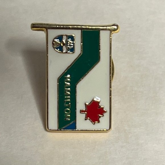 VTG Hamilton Ontario Canada Pre-Amalgamation Flag Collectible EnamelPin Pinback - Picture 6 of 9